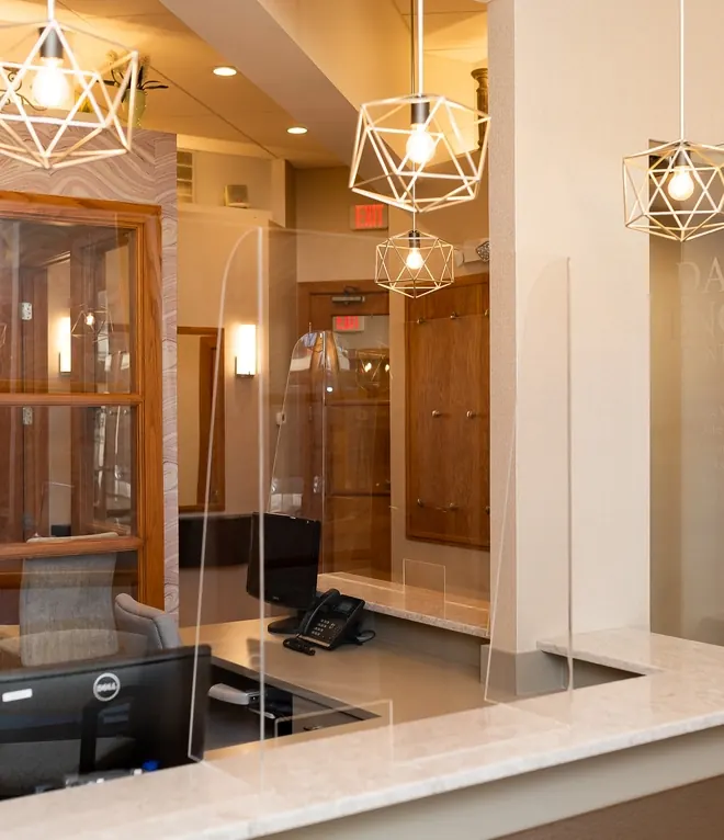 The front desk at Davis & Engert Dentistry.
